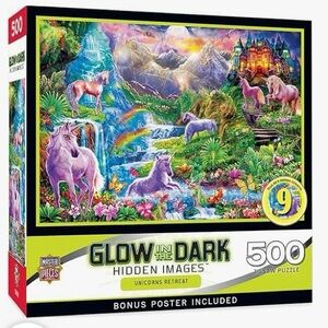 MasterPieces Unicorns Retreat 500 Piece Jigsaw Puzzle, Glows in the Dark